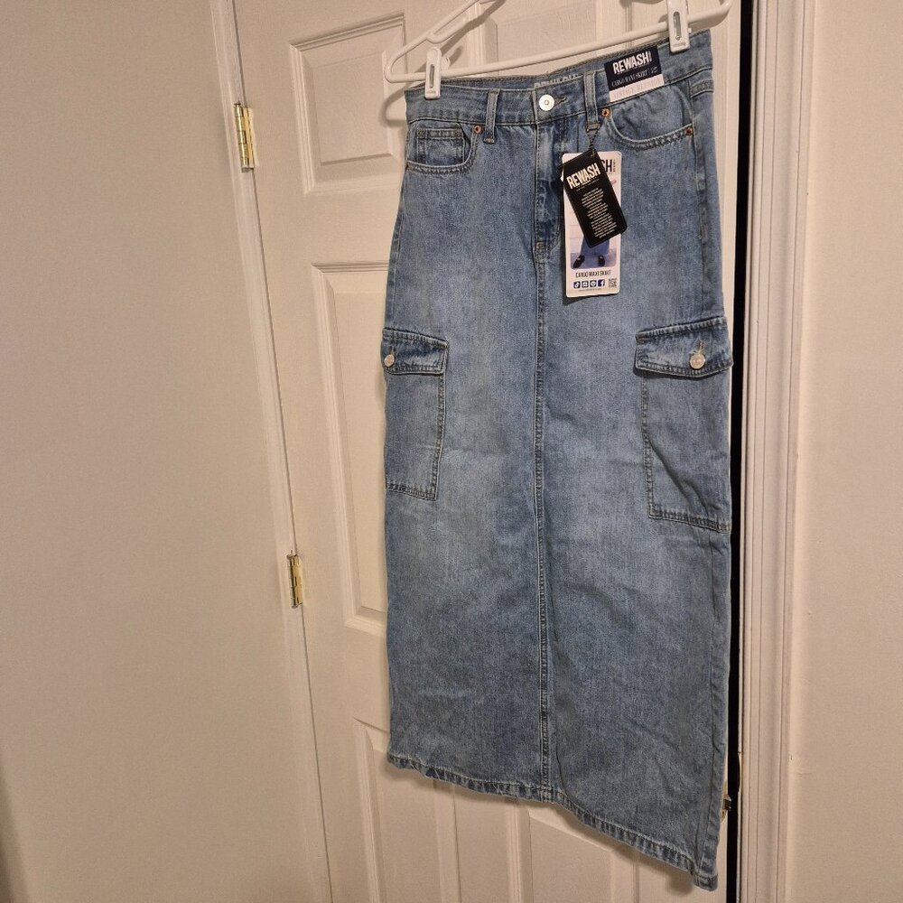 Cargo Maxi Skirt Long with Pockets stretchy